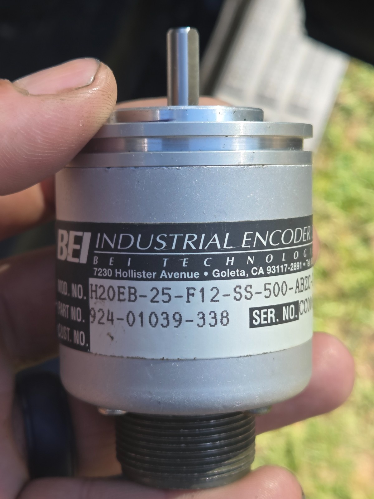 BEI Industrial Encoder 924-01039-338 H20EB-25-F12-SS-500-ABZC-26LS31-EM18-5V