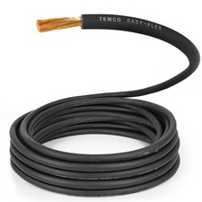 TEMCo 4 Gauge AWG 250 Ft Black Flexible Copper USA Welding Cable Battery Wire picture