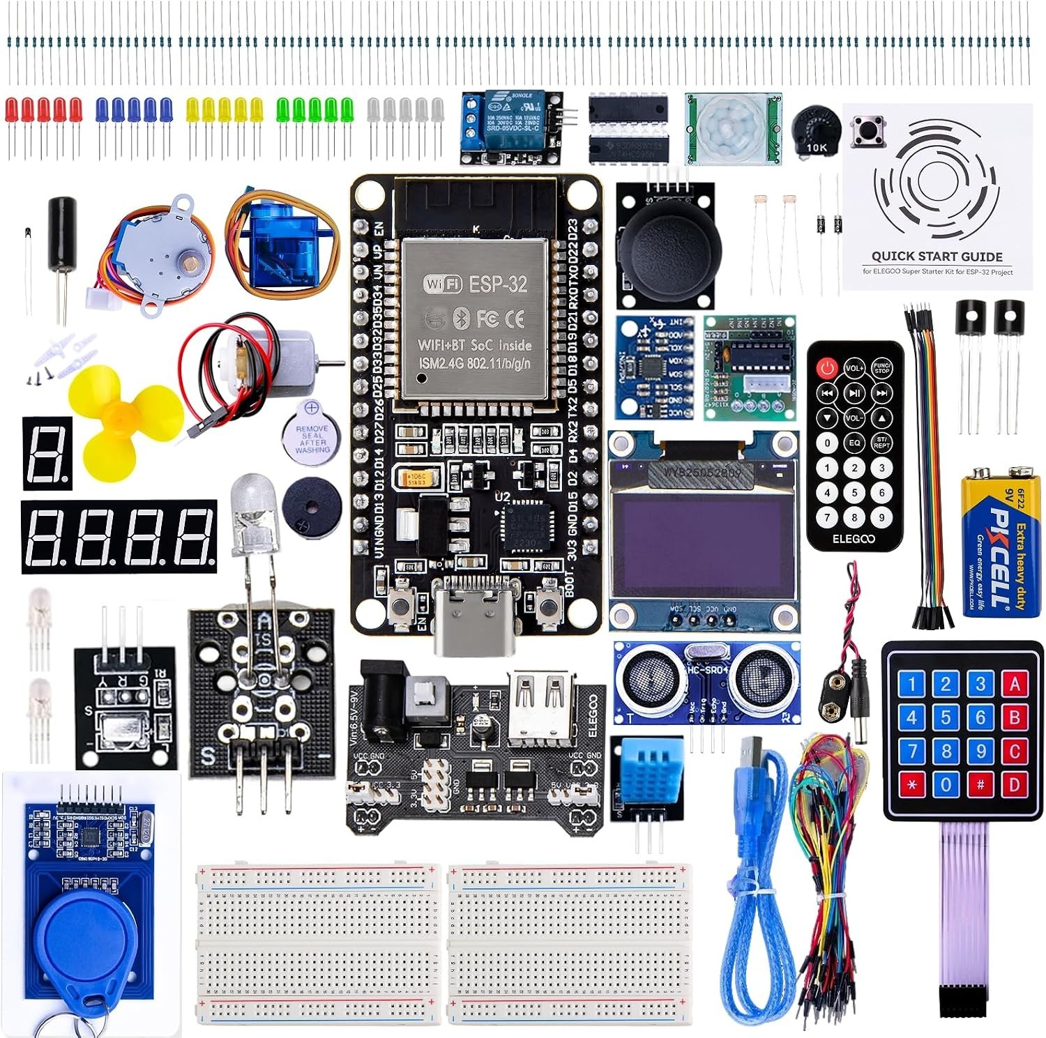 ELEGOO ESP-32 Super Starter Kit with Tutorial and Development Board USB-C Dual C ELEGOO ESP-32 Super Starter Kit with Tutorial and Development Board USB-C Dual C