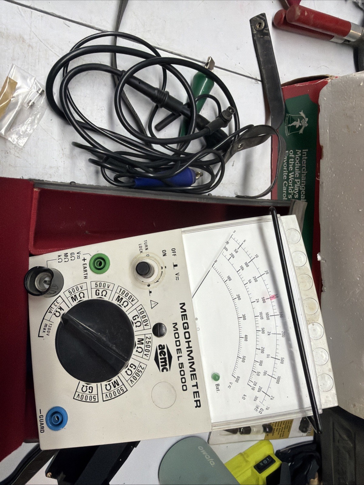 Heavy Duty AEMC Model 5000. In Case With Leads. 500-5000 Volt Meter