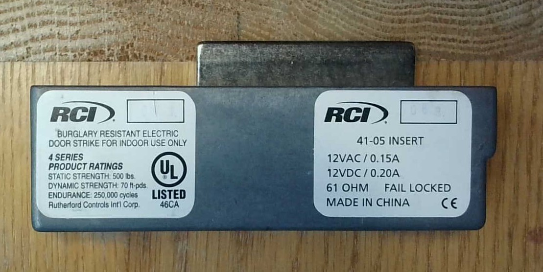 RCI 41-05 Electric Door Strike Insert RCI 41-05 Electric Door Strike Insert