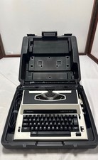 Royal Aristocrat Electric Portable Typewriter Cream Black with Hard Case Cord picture