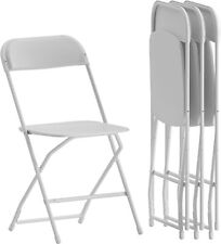 Flash Furniture Hercules Series Plastic Folding Chair White 4 Pack Lightweight picture