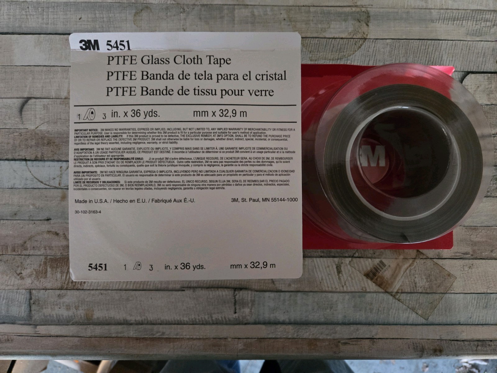 3M PTFE Glass Cloth Tape 5451 Brown 3 3M PTFE Glass Cloth Tape 5451 Brown 3