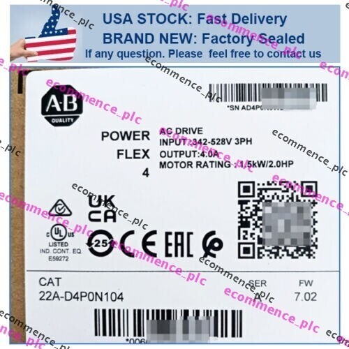 22A-D4P0N104 NEW PLC 22A-D4P0N104 / A POWERFLEX 4 Catalog AC Drive US 22A-D4P0N104 NEW PLC 22A-D4P0N104 / A POWERFLEX 4 Catalog AC Drive US