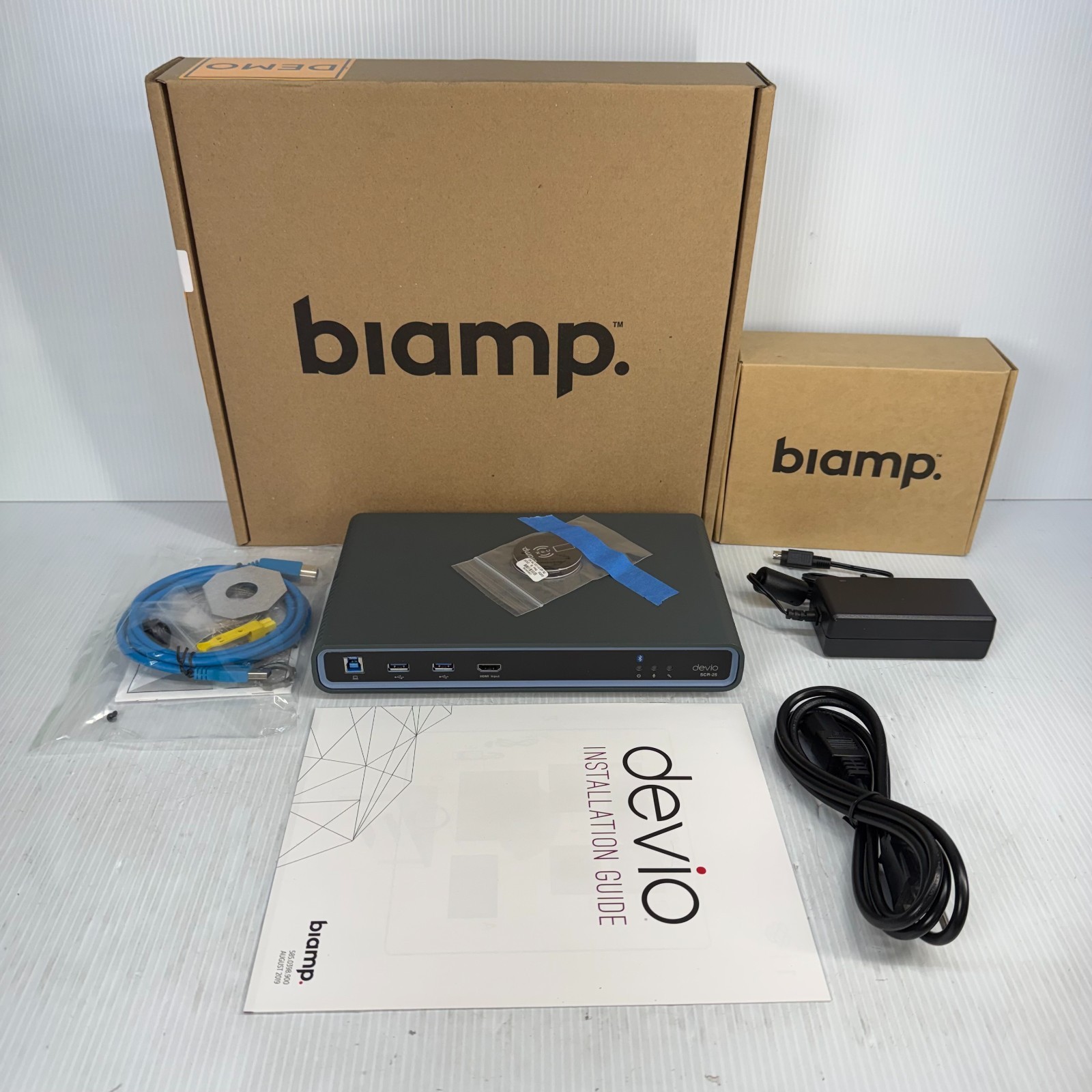 Biamp Devio SCR-25C White Conferencing Hub System w/ DCM-1 Ceiling Mic Open Box Biamp Devio SCR-25C White Conferencing Hub System w/ DCM-1 Ceiling Mic Open Box