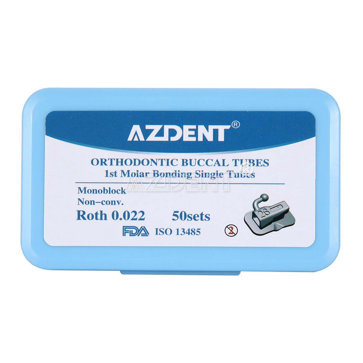 AZDENT Dental Ortho Metal Buccal Tube Bondable Roth MBT 1st 2nd Molar Non-conv