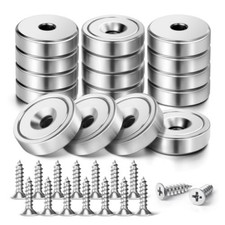 16Pack 40LBS Strong Magnets with Holes, Round Cup Magnets with Screws for Wall M picture