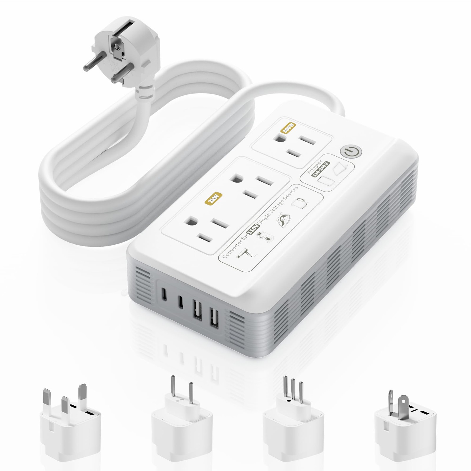 2000W Voltage Converter US to Europe, 7 in 1 Voltage Converter 2000W Voltage Converter US to Europe, 7 in 1 Voltage Converter