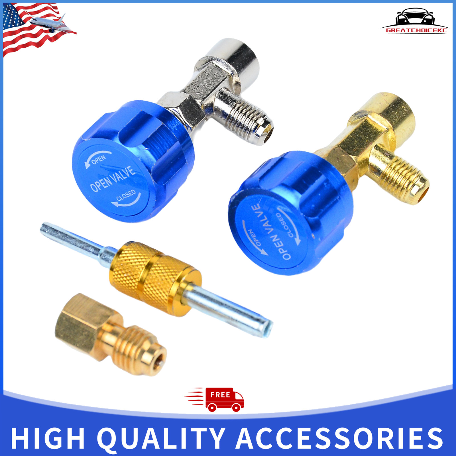 R134A Can Tap Valve Kit Self-Sealing & Puncture w/ Adapter for A/C Refrigerant R134A Can Tap Valve Kit Self-Sealing & Puncture w/ Adapter for A/C Refrigerant