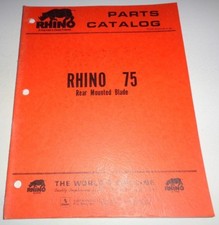 Rhino 75 Rear Mounted Blade Parts Catalog Manual Book Original  Servis picture