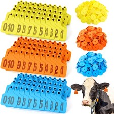 300 Pcs Cattle Ear Tags with Number 001-100 Large Plastic Livestock Ear Tags ... picture