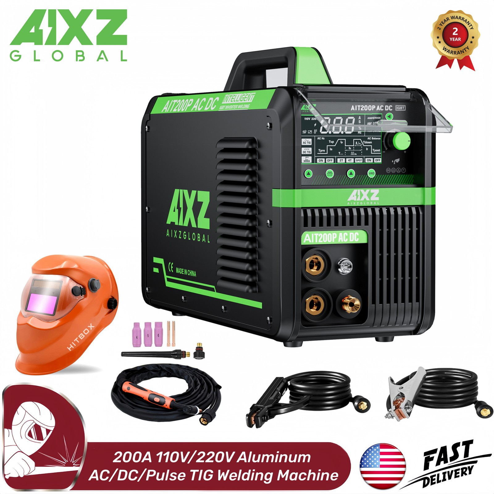 AIXZ 5IN1 200A AC DC TIG ARC Pulse Welder Aluminum Welding Machine 110V/220V AIXZ 5IN1 200A AC DC TIG ARC Pulse Welder Aluminum Welding Machine 110V/220V