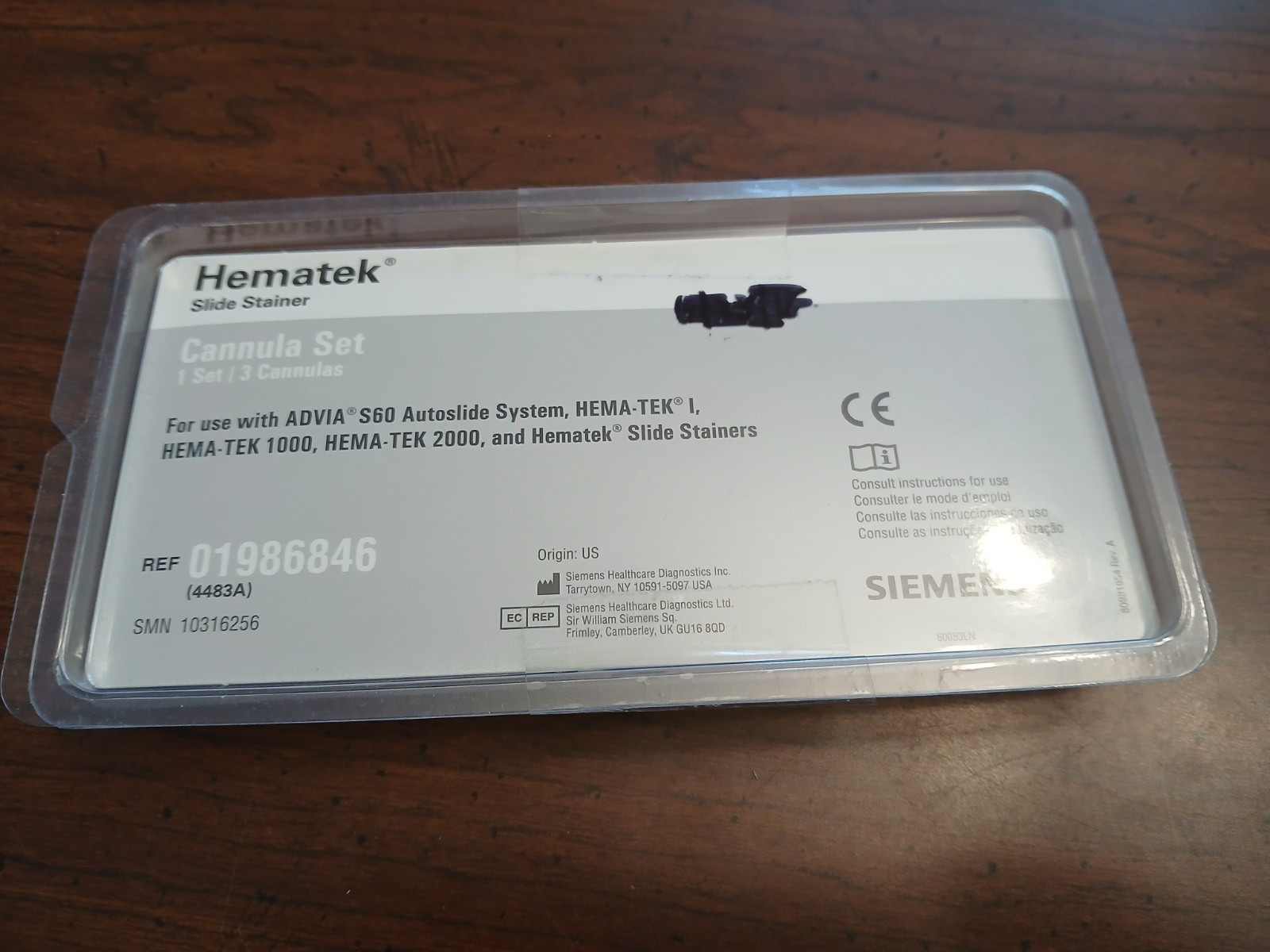 SIEMENS Medical 10316256 - Hema-Tek Cannula Set (4483A) 01986846 Set of 3 SIEMENS Medical 10316256 - Hema-Tek Cannula Set (4483A) 01986846 Set of 3