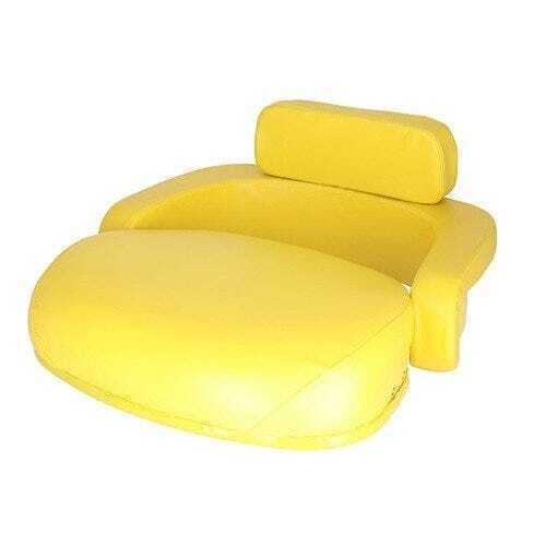 Seat Cushion Set - 3-Pieces Vinyl Yellow without Brackets fits John Deere 7700