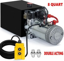 Double Acting Hydraulic Pump Dump Trailer 8 Quart 12V DC Unit Pack Power Unit picture