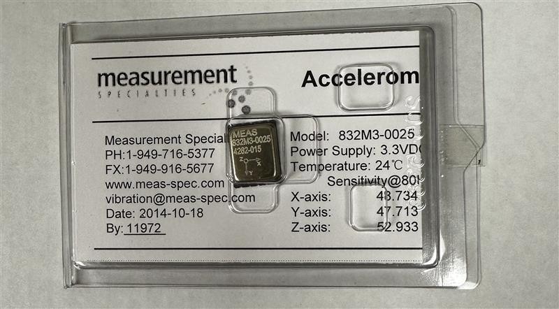 832M3-0025 Measurement Specialties accelerometer, possible sub for 832M1-0025 832M3-0025 Measurement Specialties accelerometer, possible sub for 832M1-0025