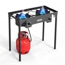 ROVSUN 2 Burner Outdoor Propane Gas Stove with Adjustable Regulator, 150,000 ... picture