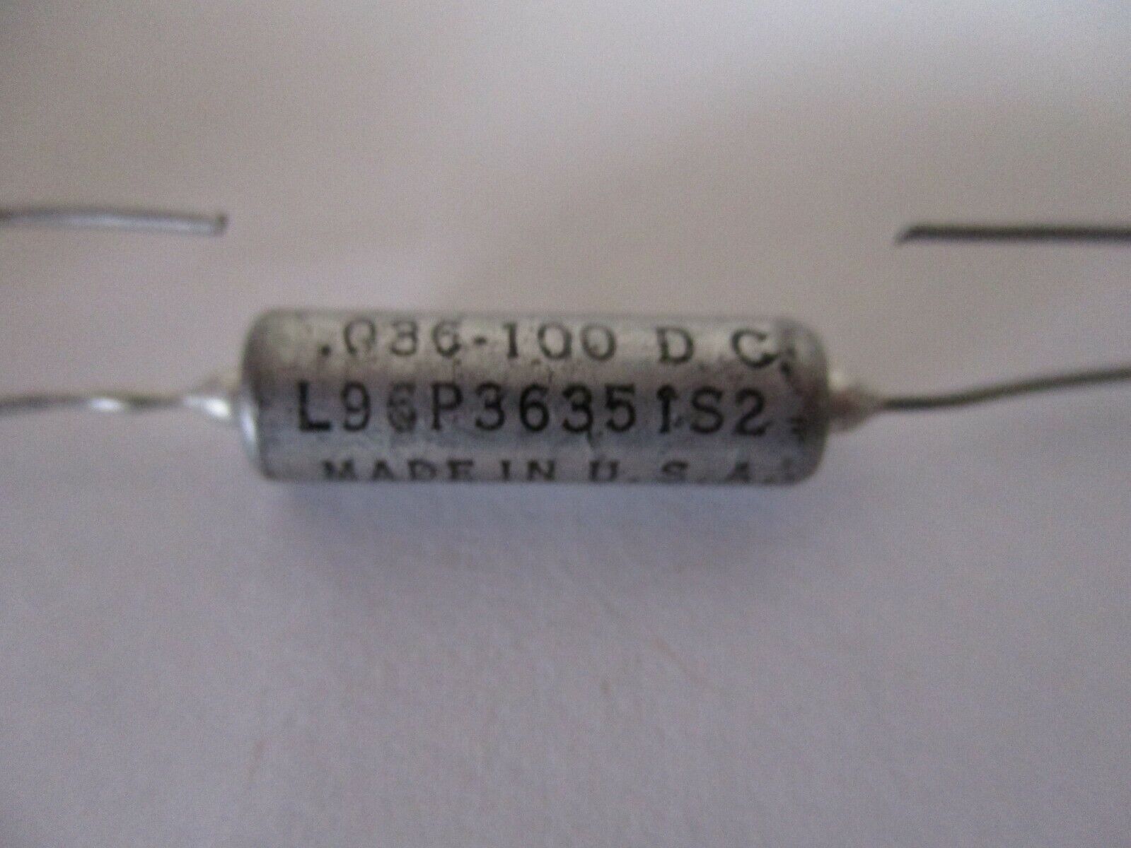 Spague L96P36351S2 Vitamin Q 0.36 100V Capacitor Paper Dielectric Fixed 