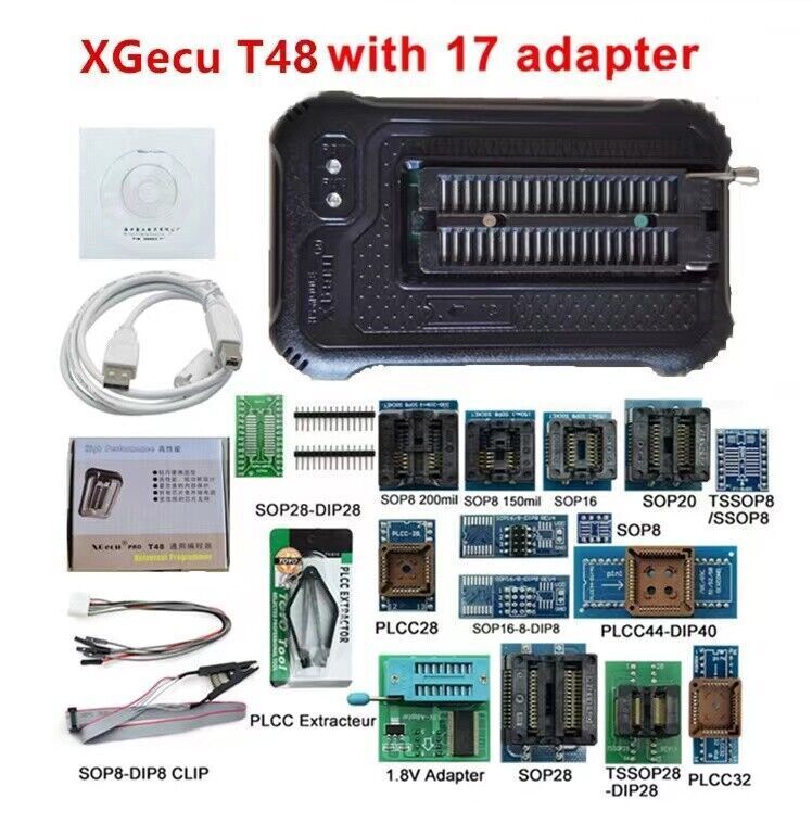 XGecu T48 with 17 Adapters USB Universal Programmer Set TL866CS TL866A Upgraded