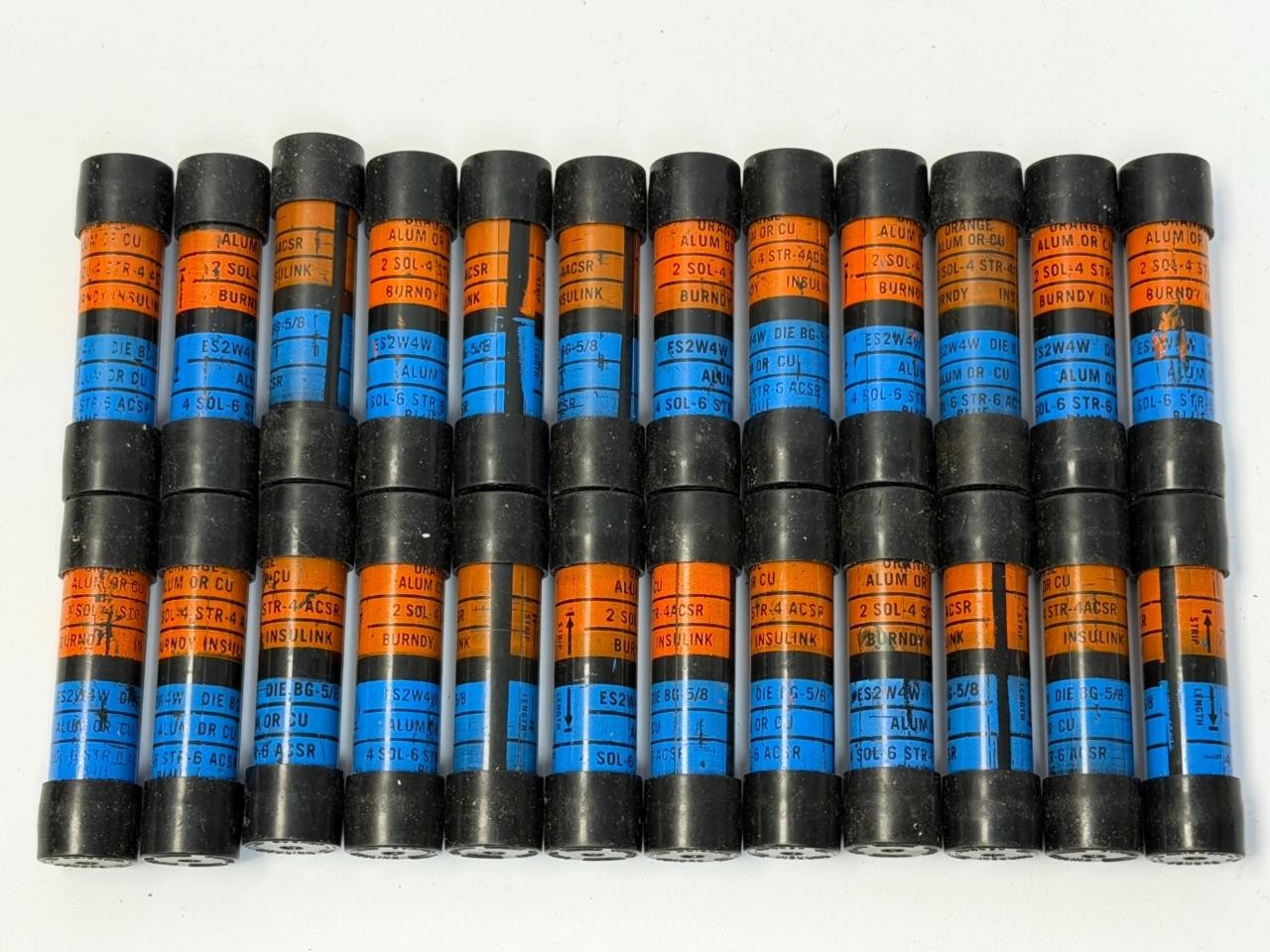 Lot 24 Burndy ES2W4W INSULINK Al Cu Service Entrance Compression Sleeves Lot 24 Burndy ES2W4W INSULINK Al Cu Service Entrance Compression Sleeves