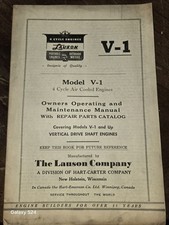 1953 LAUSON  MODEL V-1  ENGINE OPERATING INSTRUCTIONS  REPAIR PARTS CATALOG picture