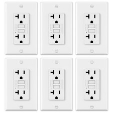 ELECTECK 6 Pack GFCI Outlets 20 Amp, NTR GFI Receptacles, ETL Listed, White picture