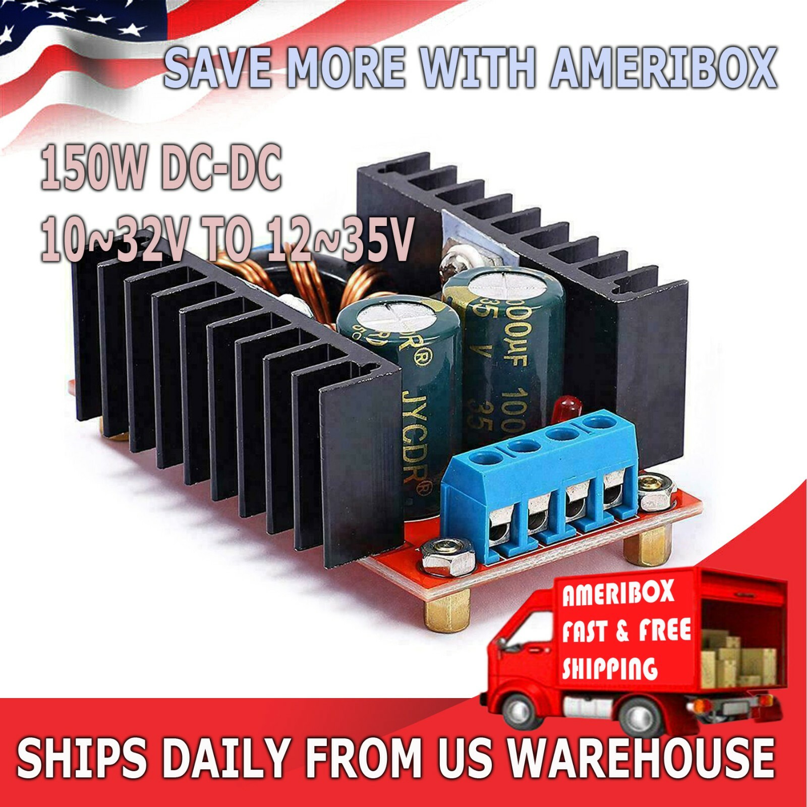 150W DC-DC 10-32V 6A Adjustable Step Up Boost Power Supply Converter Module 150W DC-DC 10-32V 6A Adjustable Step Up Boost Power Supply Converter Module