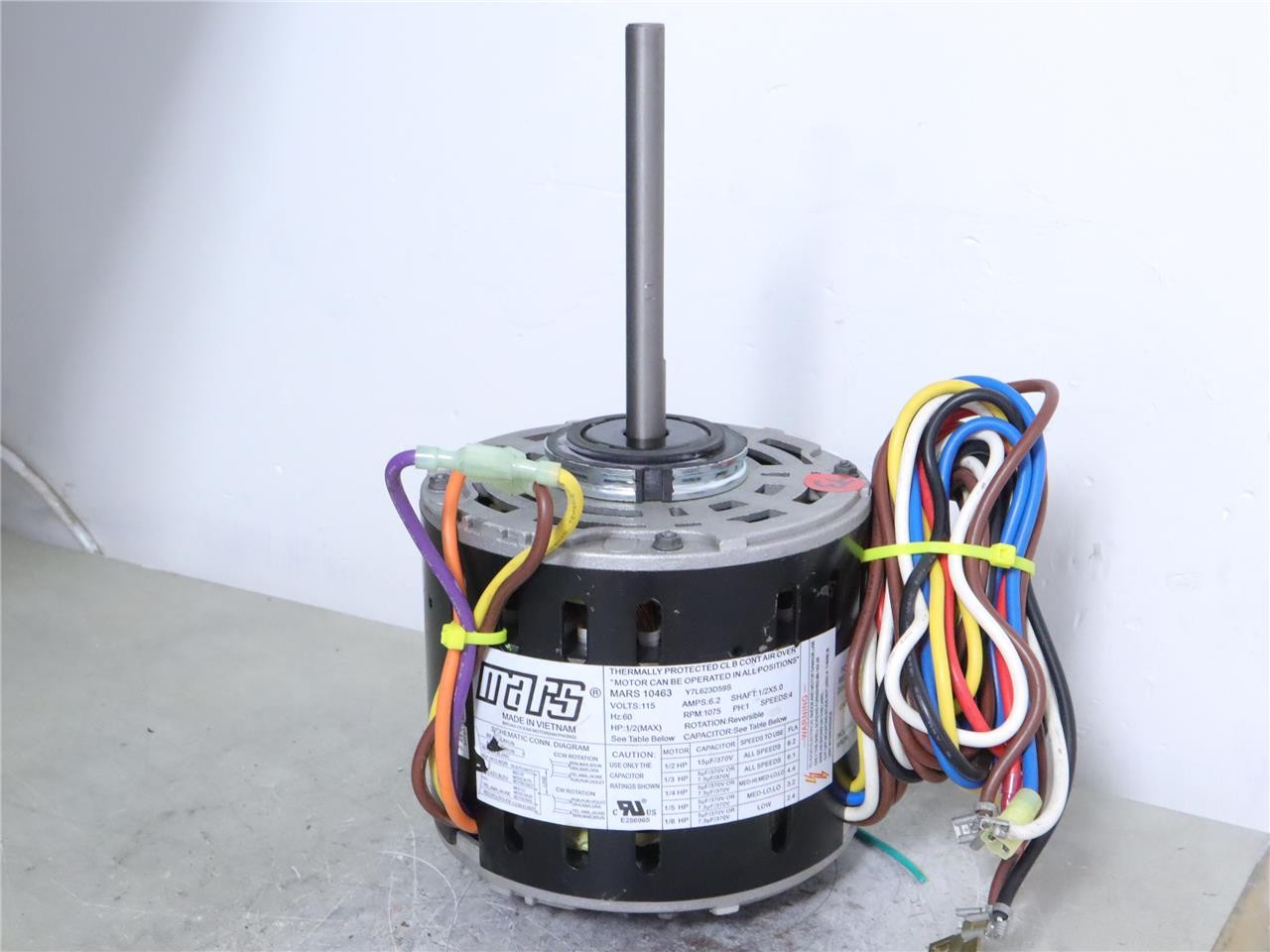 MARS Y7L623D59S Furnace Blower Motor 10463 1/2HP 115V 1075RPM 4SPD Reversible MARS Y7L623D59S Furnace Blower Motor 10463 1/2HP 115V 1075RPM 4SPD Reversible