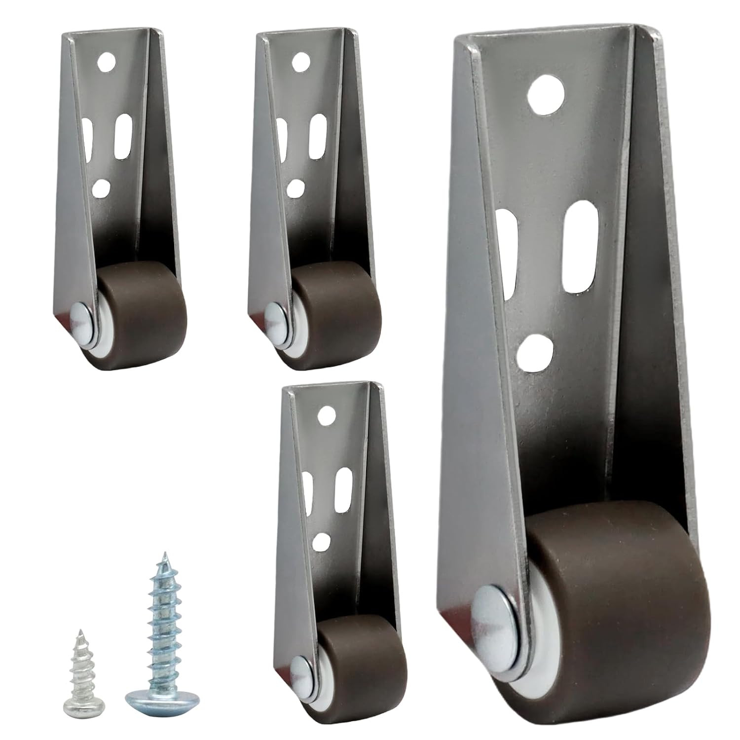 4 Pcs Low Profile Caster Wheels, Side Mount Rubber Small Casters 4 Pcs Low Profile Caster Wheels, Side Mount Rubber Small Casters