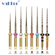 6/pk Vakker Dental Endo Rotary Files NITI Gold Taper Files Assorted 21/25/31mm picture