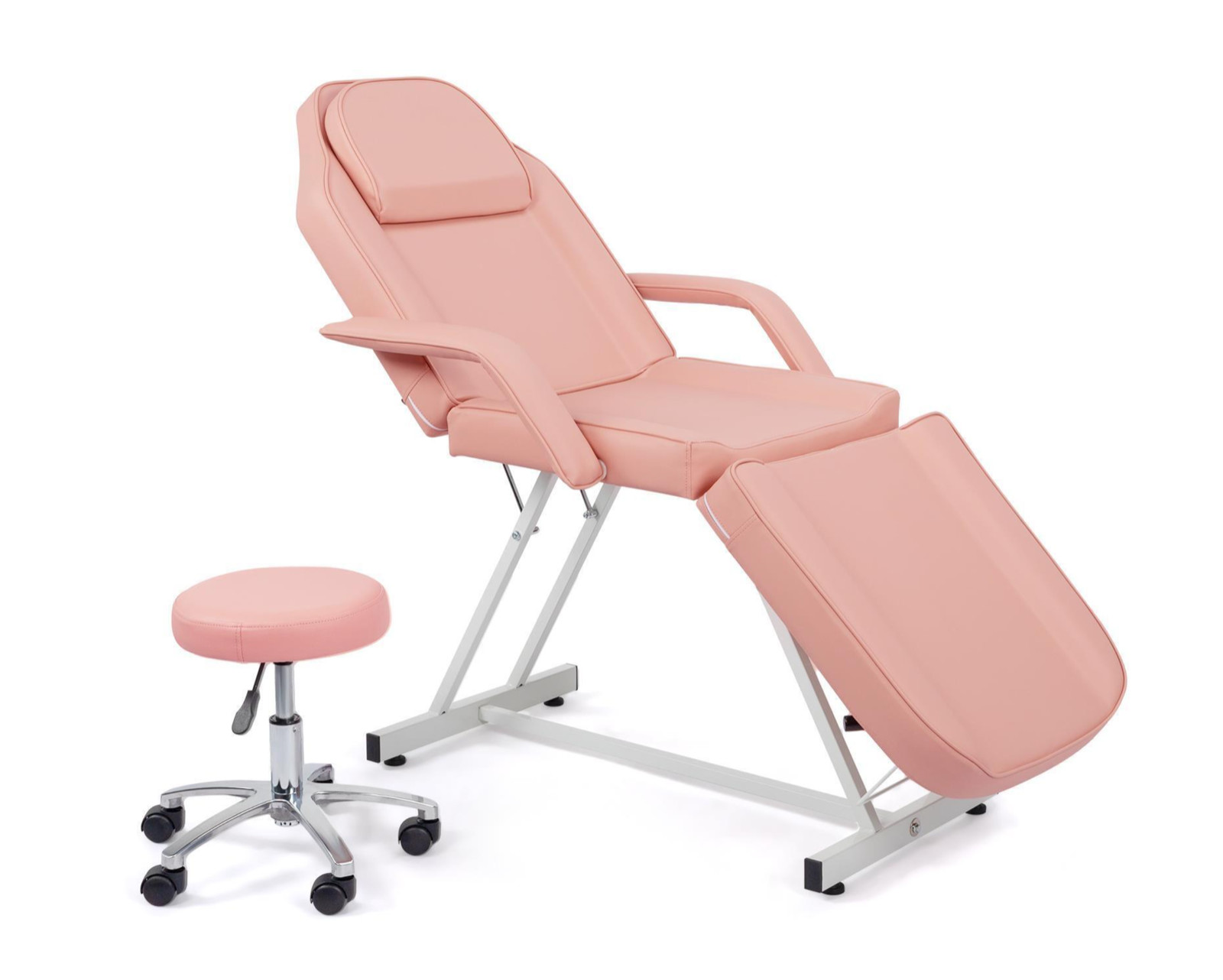 NEW ADJUSTABLE PORTABLE MEDICAL DENTAL CHAIR W/STOOL COMBINATION PINK