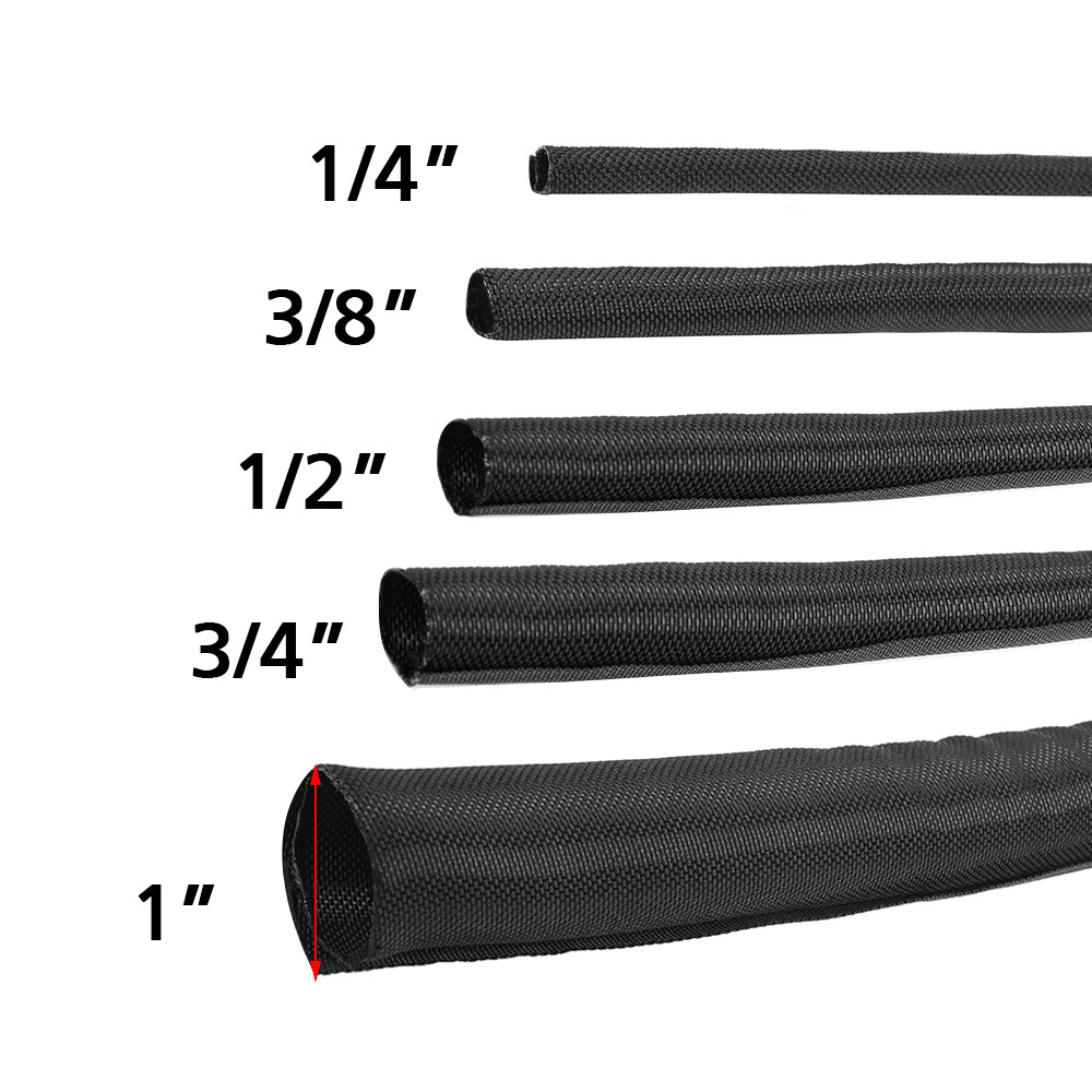 Split Braided Cable Sleeve Nylon Self Wrap Wire Loom Cord Management Protector Split Braided Cable Sleeve Nylon Self Wrap Wire Loom Cord Management Protector
