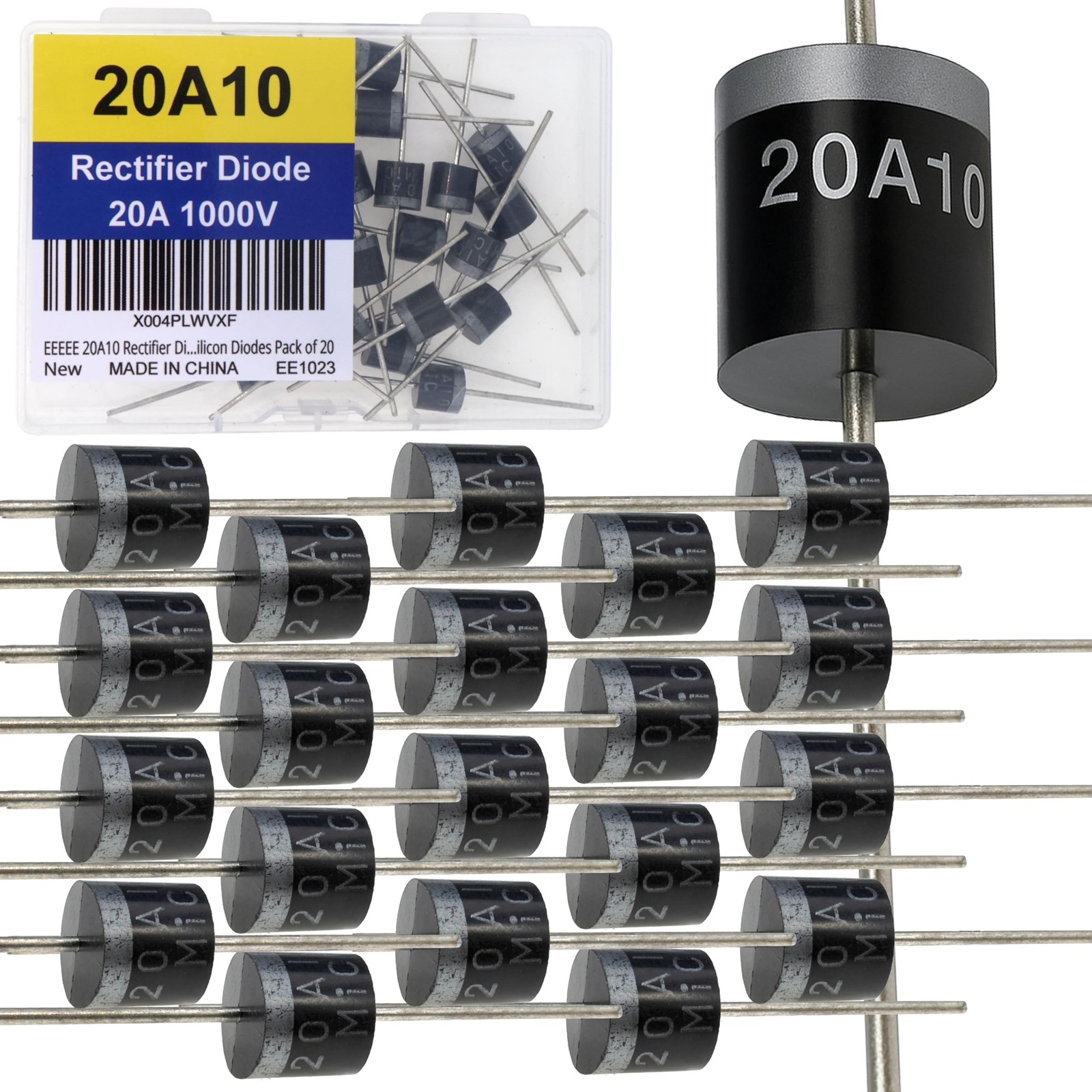 20A10 Diode Rectifier Diode 20pcs 20 Amp 20A 1000 Volt 1000V Electronic Silic... 20A10 Diode Rectifier Diode 20pcs 20 Amp 20A 1000 Volt 1000V Electronic Silic...