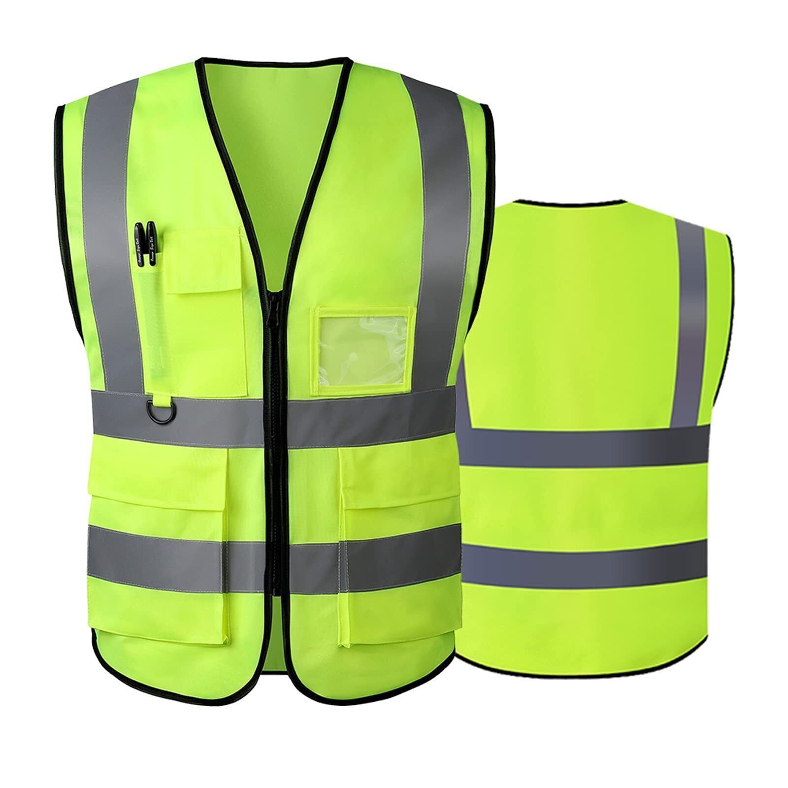 5 Pockets Safety Vest with High Visibility Reflective Stripes 2 Colors Security