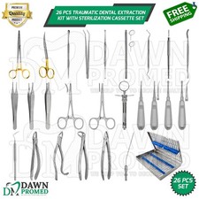26 Pcs Traumatic Dental Extraction Kit With Sterilization Cassette German Grade picture