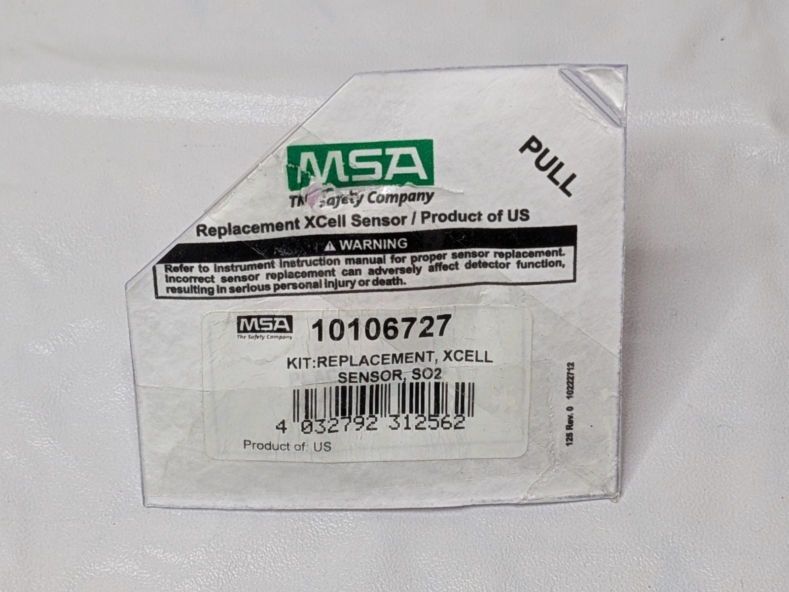 MSA Replacement Sensor Kit XCELL SO2 10106727 MSA Replacement Sensor Kit XCELL SO2 10106727