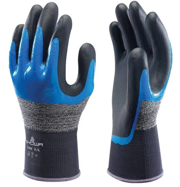 SHOWA 376 Work Gloves Nitrile Palm Coated Breathable Durable Grip SHOWA 376 Work Gloves Nitrile Palm Coated Breathable Durable Grip