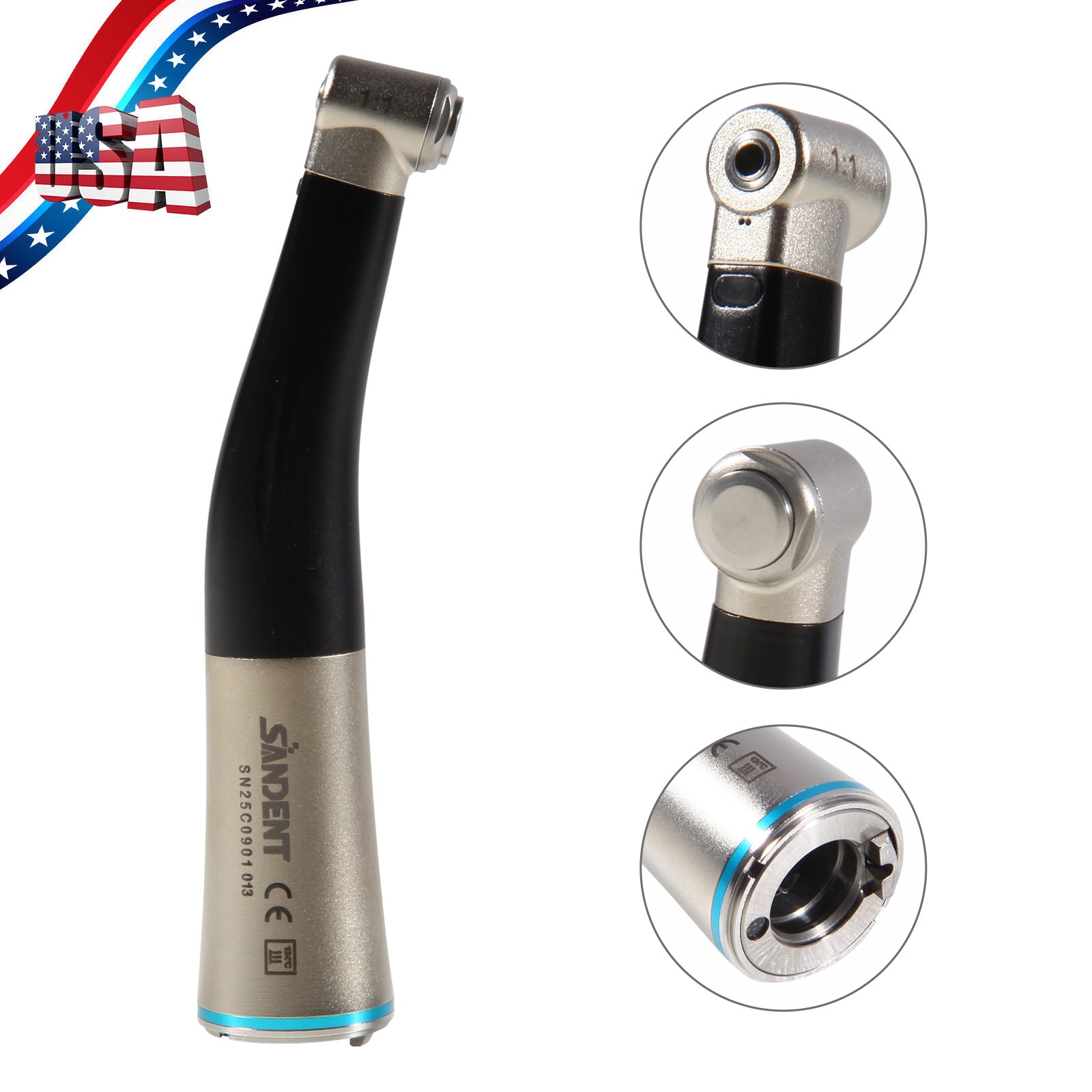 1/5/10Pcs NEW Dental 1:1 Contra Angle Fiber Optic LED Low Speed Handpiece 1/5/10Pcs NEW Dental 1:1 Contra Angle Fiber Optic LED Low Speed Handpiece