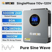 Solar Hybrid Inverter 3KW 24V-120V MPPT Controller Charger Pure Sine Split Phase picture