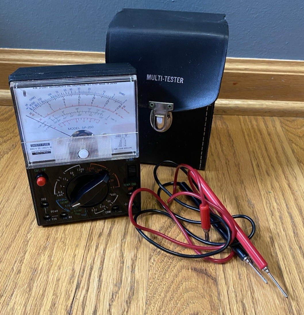 Vintage Sperry SP-250 Multi Tester With Leads Volt OHM Meter & Case Untested Vintage Sperry SP-250 Multi Tester With Leads Volt OHM Meter & Case Untested