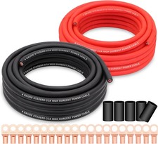 4 Gauge CCA Wire 50FT with Lugs Heat Shrink Battery Power Ground Car RV Amp Wiri picture