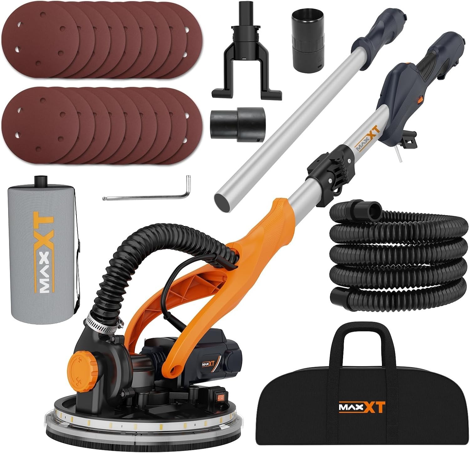 MAXXT Drywall Sander 820W Variable Speed Auto Vacuum System LED Strip Light