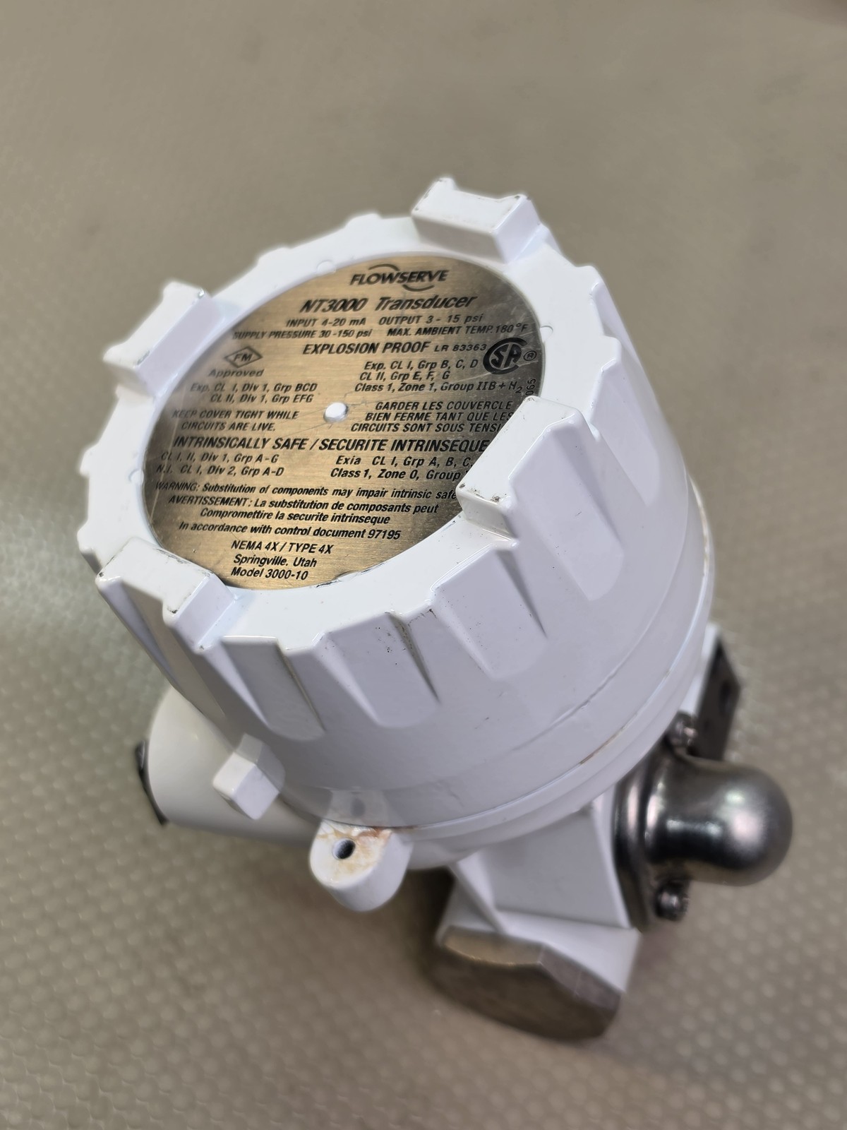 Flowserve Valtek NT3000 I/P Transducer 4-20mA 3-15 PSI NEMA 4X Flowserve Valtek NT3000 I/P Transducer 4-20mA 3-15 PSI NEMA 4X