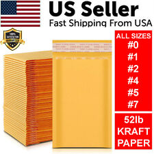 50/100/200/500 Kraft Bubble Mailers Padded Envelope Shipping Bags Seal Any Size  picture