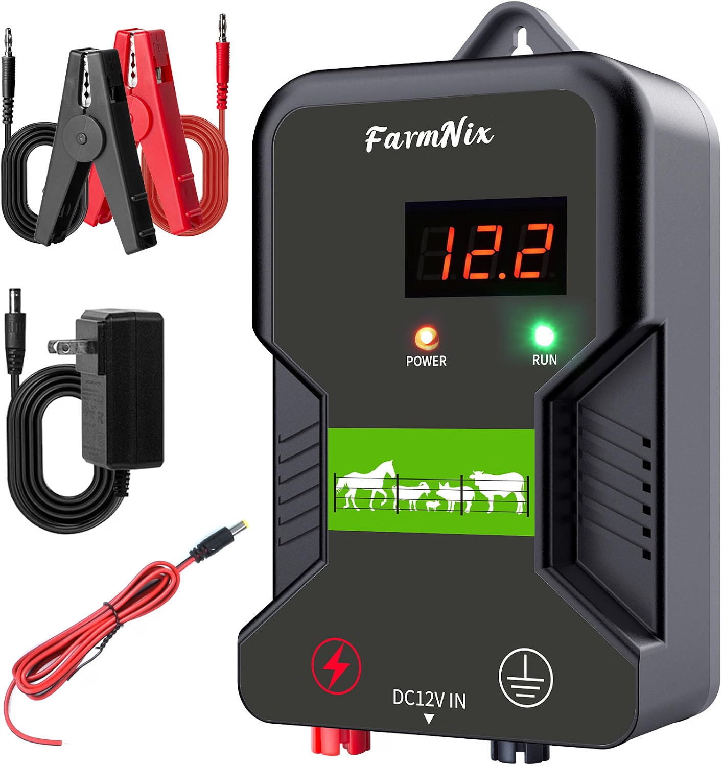 Innovative 12KV Electric Fence Charger: 2 Joules, AC/DC/Solar Power, 15KM Range