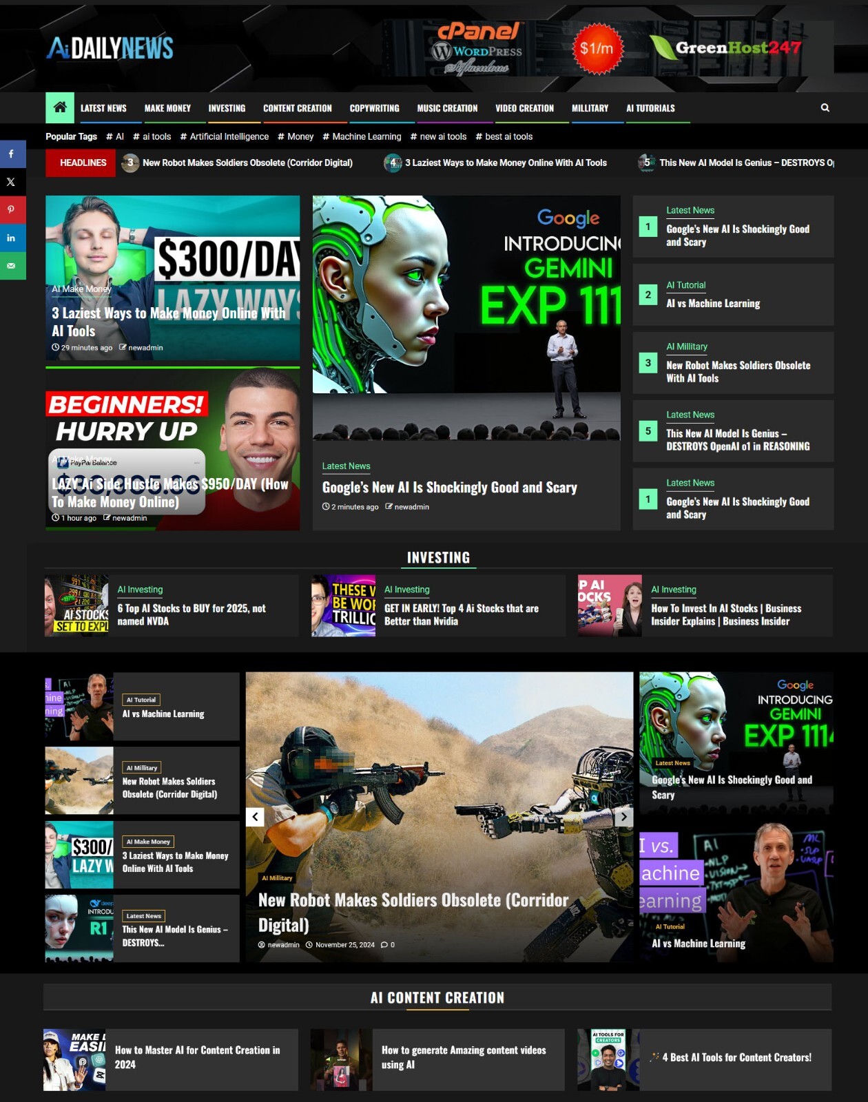 Make Money with Autopilot Most Trending AI News Website, Free Installation Make Money with Autopilot Most Trending AI News Website, Free Installation
