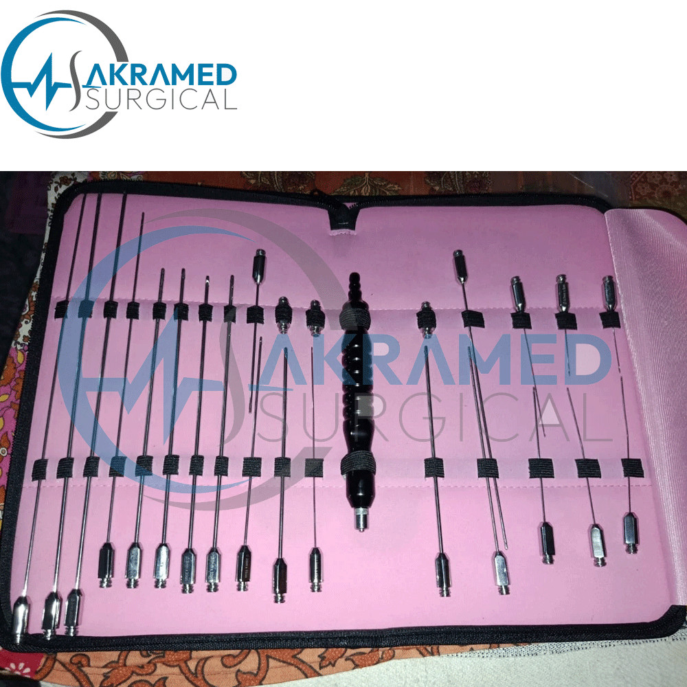 Full Body Liposuction Luer lock Cannulas Fat Grafting Cosmetic Surgery Set of 24 Full Body Liposuction Luer lock Cannulas Fat Grafting Cosmetic Surgery Set of 24