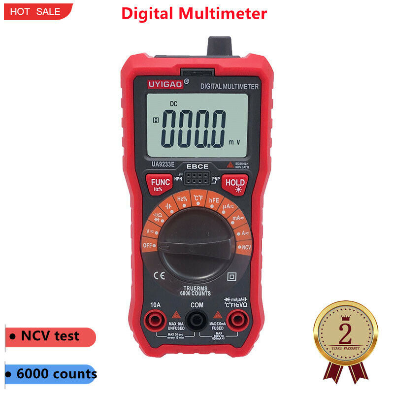 UYIGAO UA9233E Digital Multimeter Tester Anti-Burning Voltage Current Meter