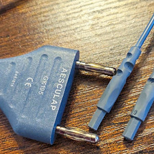 Aesculap GY195 2-Lead ECG/EKG Lead Wire 2-Pin Banana Plug Ends picture